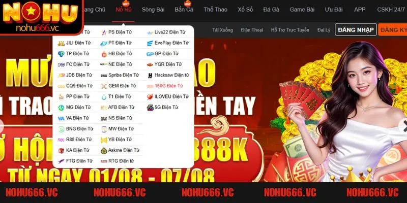Các nhà phát hành game hàng đầu tại Nohu666 